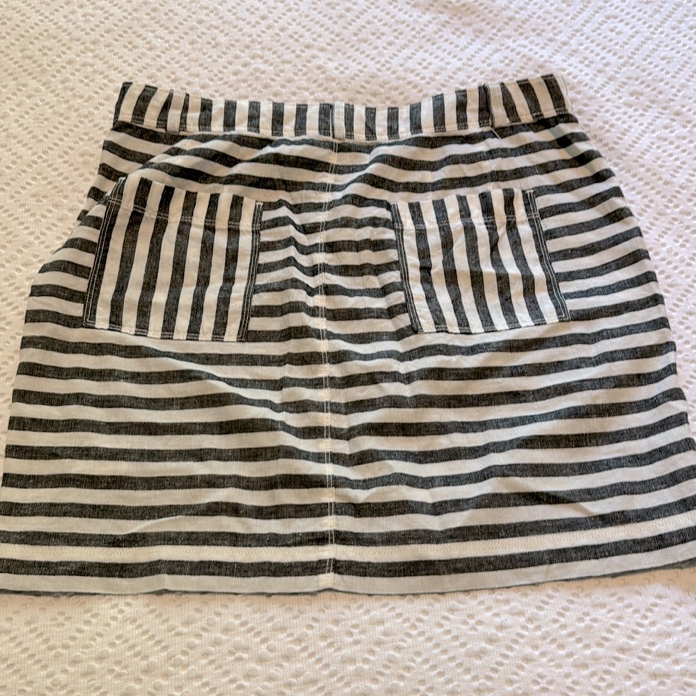 Anthropologie Stripped Linen Skirt - Picture 4 of 5
